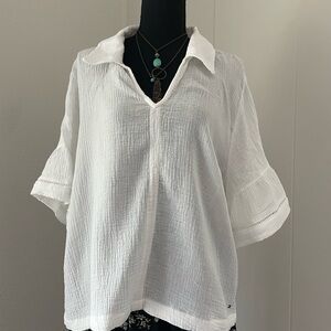 Tommy Hilfiger White Textured Blouse